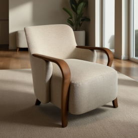 Valencia Accent Chair: Taupe Fabric